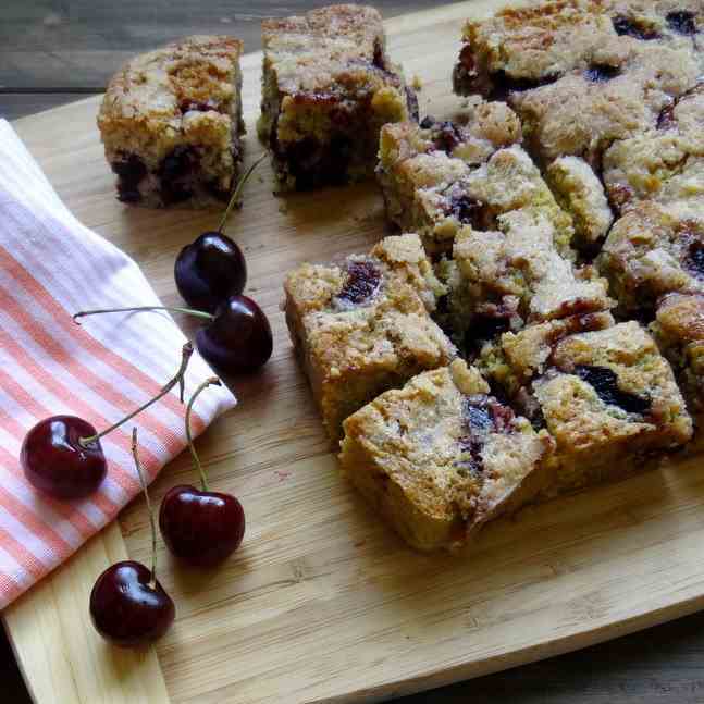 cherry cornmeal buckle