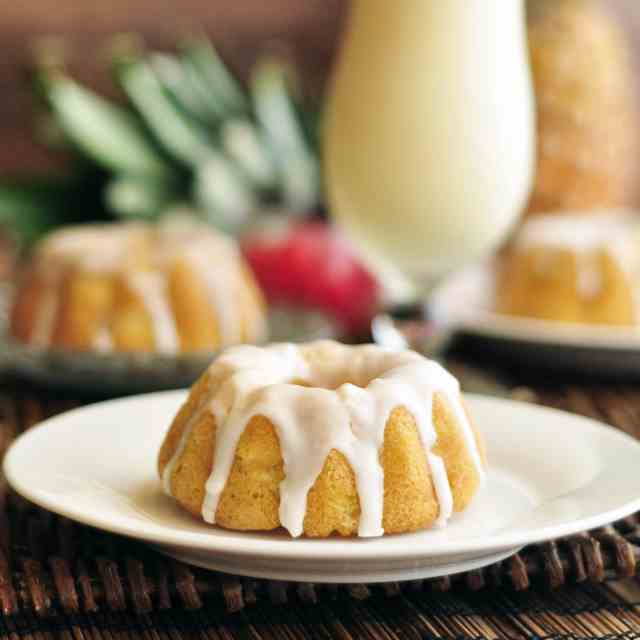 Mini Piña Colada Bundt Cakes