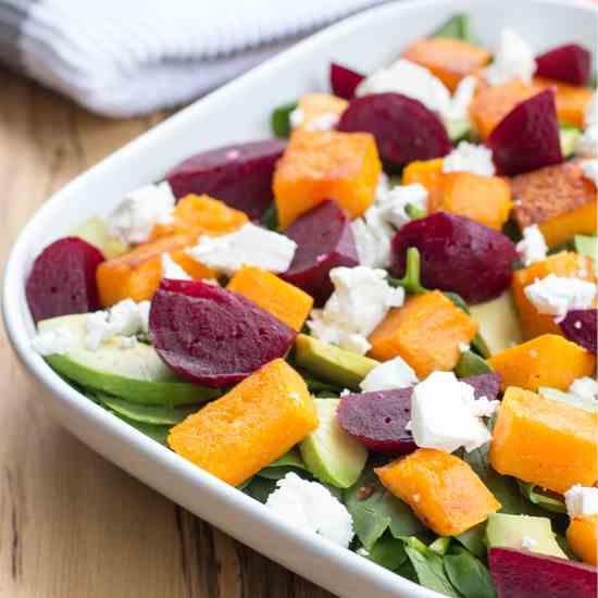 Roasted pumpkin and feta salad