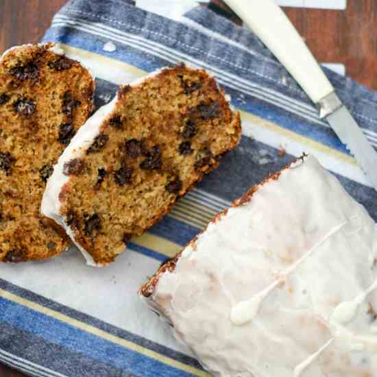 Chocolate Ginger Eggnog Banana Bread