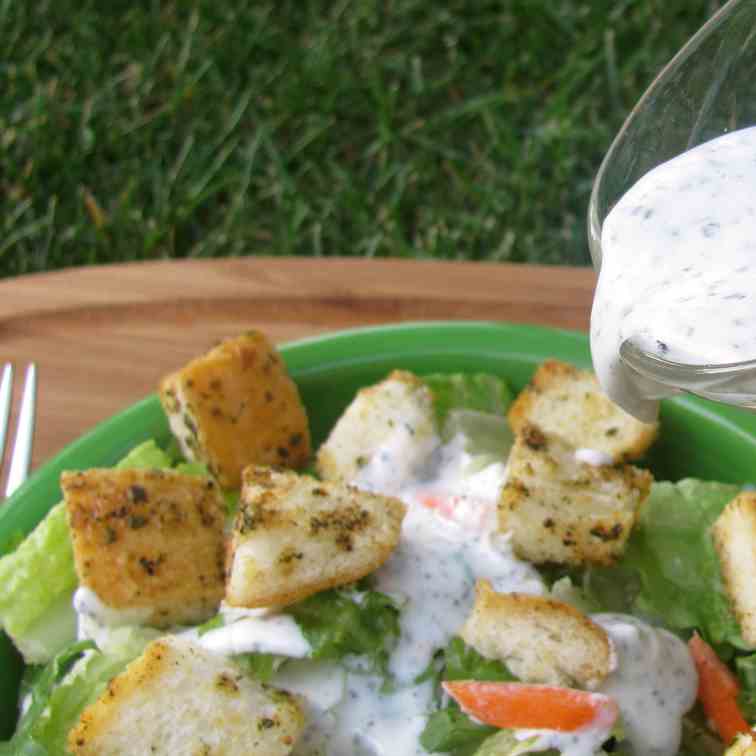 Garlic Parmesan Ranch Dressing & Croutons