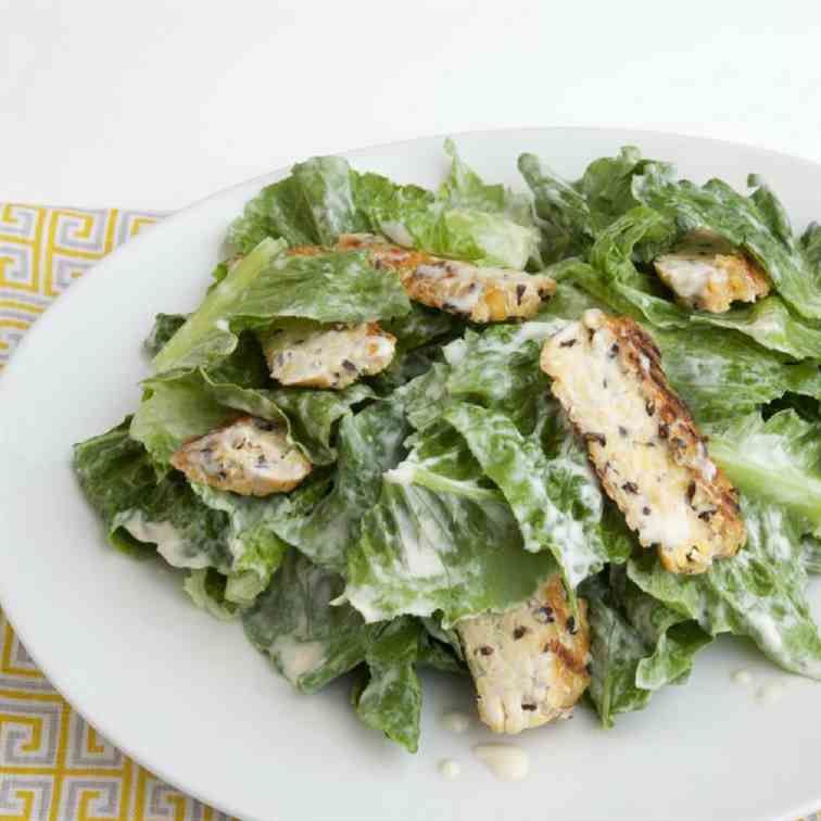Grilled Tempeh Caesar Salad