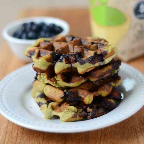 Moringa Blueberry Waffles