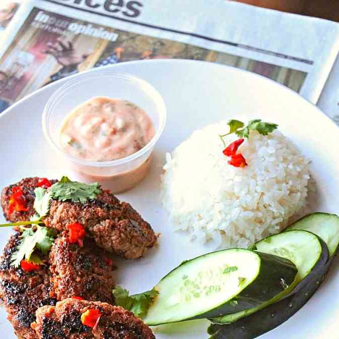 Thai Inspired Koftas - Red Curry Tzatziki 