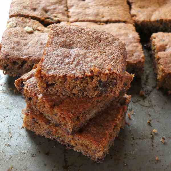 Tigernut Flour Chocolate Chip Cookie Bars