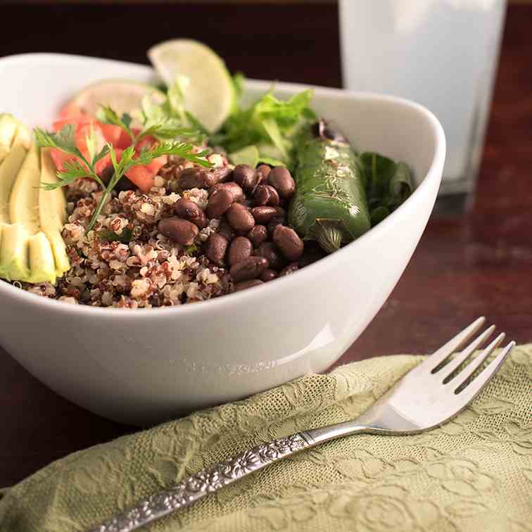 Vegan Cilantro Quinoa Burrito Bowls