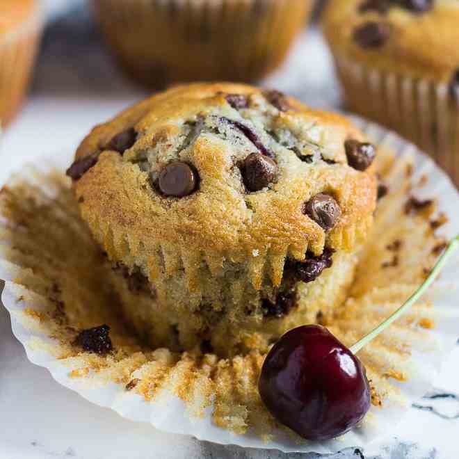 Chocolate Chip Cherry Muffins