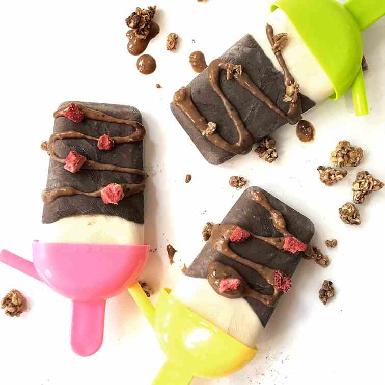 Chocolate peanut butter greek yogurt pops