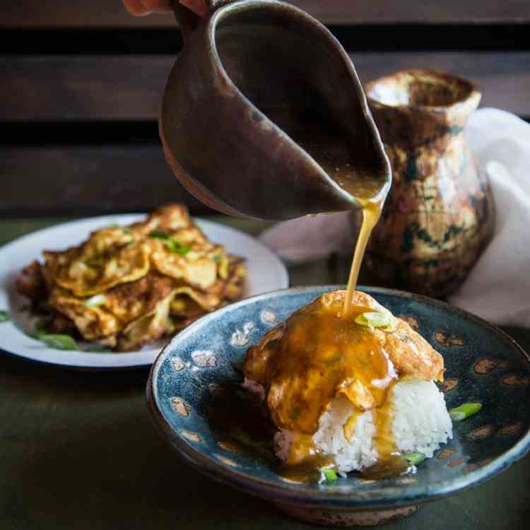 Egg Foo Yong (Omelette with Gravy)