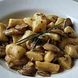 Fresh Gnocchi with Mushroom Cream Sauce