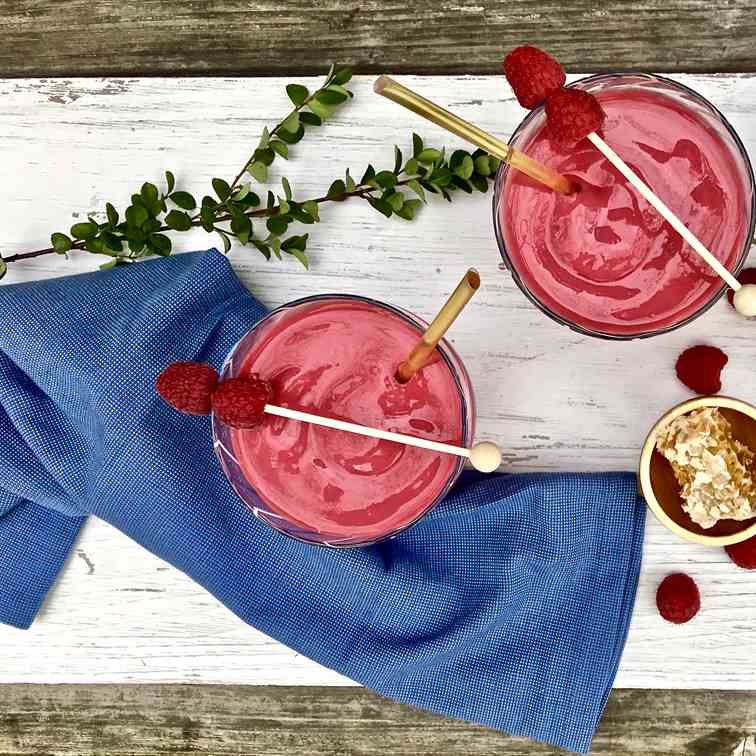 Raspberry-Pineapple Protein Slushy