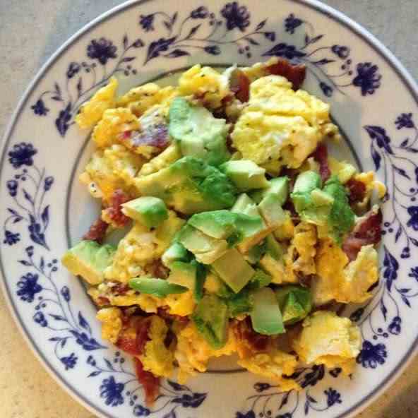 Bacon and Avocado Scrambled Eggs