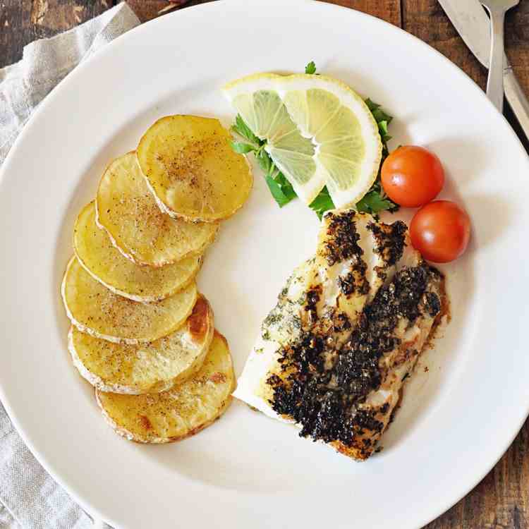 Garlic Herbed Spanish Cod 