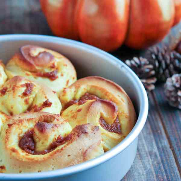 Pumpkin Pie Stuffed Cinnamon Rolls