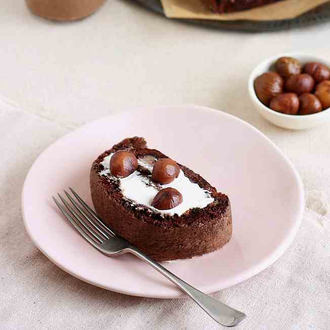 Chocolate Chestnut Cake Roll