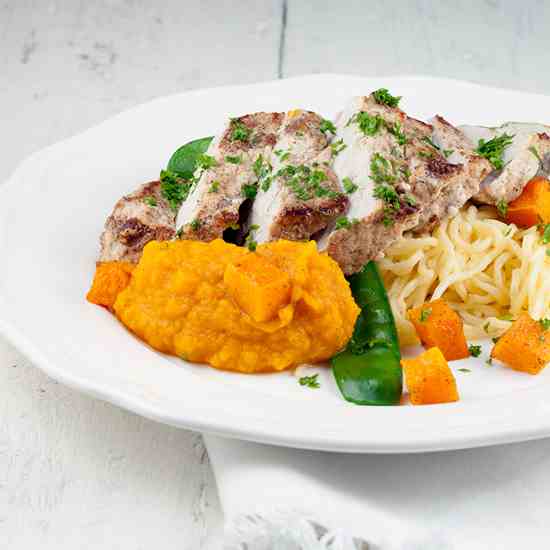 Pork medallions with mustard and cinnamon