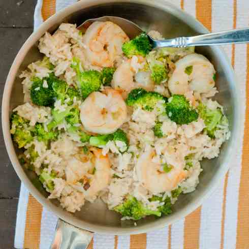 Creamy skillet shrimp and rice
