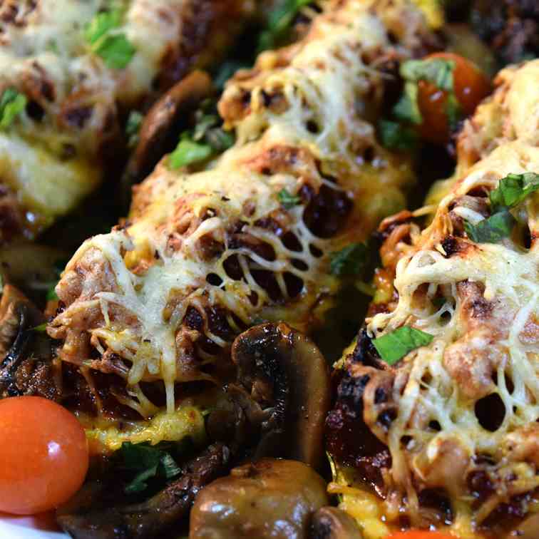 Low Carb Italian Sausage Zucchini Boats