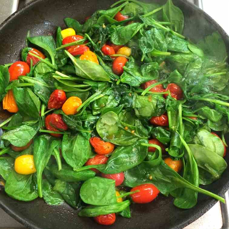 Spinach and Cherry Tomato Saute
