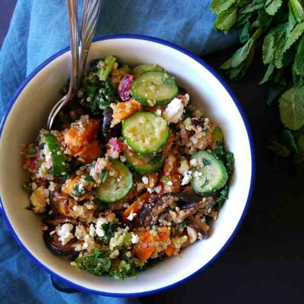 Quinoa - greens spring salad