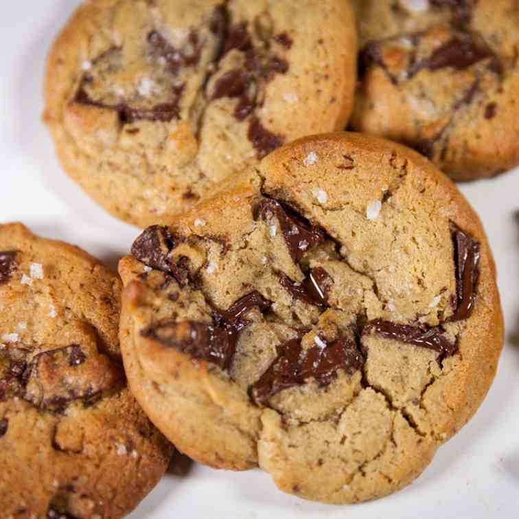 Salted Dark Chocolate Chip Cookies