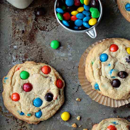 Giant M&M Cookies