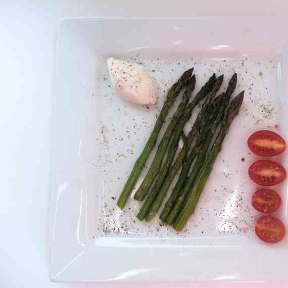 Roasted Asparagus w/ Goat Cheese Mousse