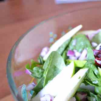 Apple Cranberry Salad with Warm Dressing