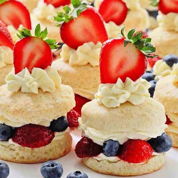 Blueberry and Strawberry Shortcakes