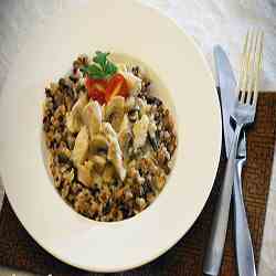 Brown Rice Medley Creamy Mushroom Sauce