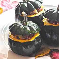 Acorn Squash with Wild Rice Pecan Stuffing