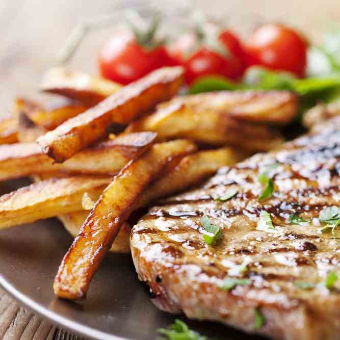 Frugal Meal- Pork Steak - Fries