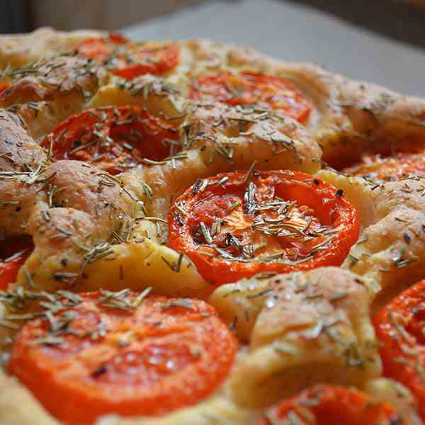 Tomato rosemary focaccia