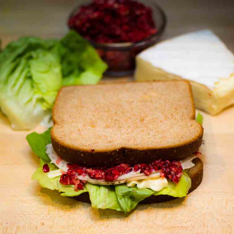 Turkey Brie Sandwich with Cranberry Relish