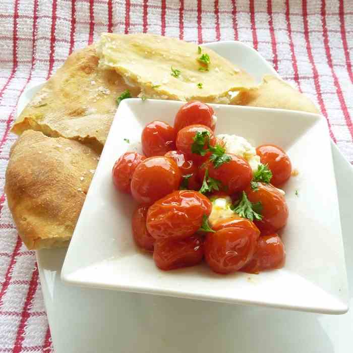 Roasted Tomatoes over Boursin