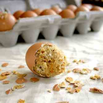 Carrot Cake Muffins Baked in Eggshells