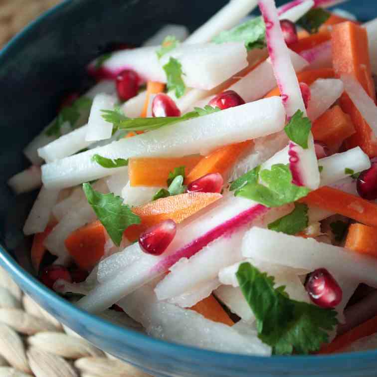 Jicama Pomegranate Slaw w/ Pomelo Dressing