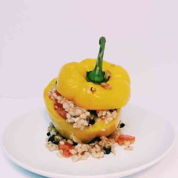 Barley Stuffed Yellow Peppers