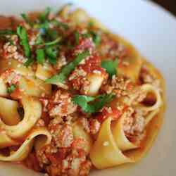 Turkey Bolognese Ragu with Pappardelle