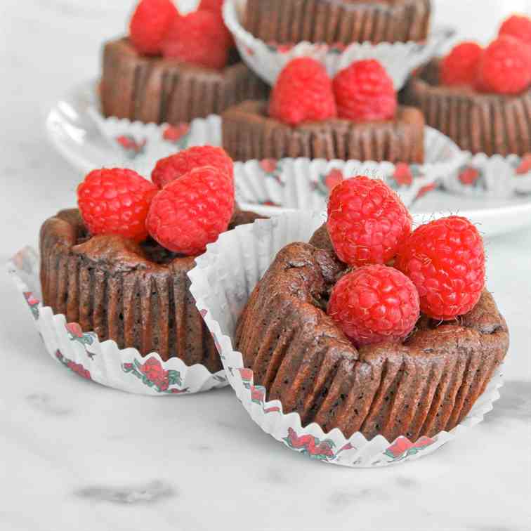 Cocoa Raspberry Protein Cupcakes