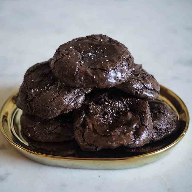 Chocolate Sea Salt Brownie Cookies