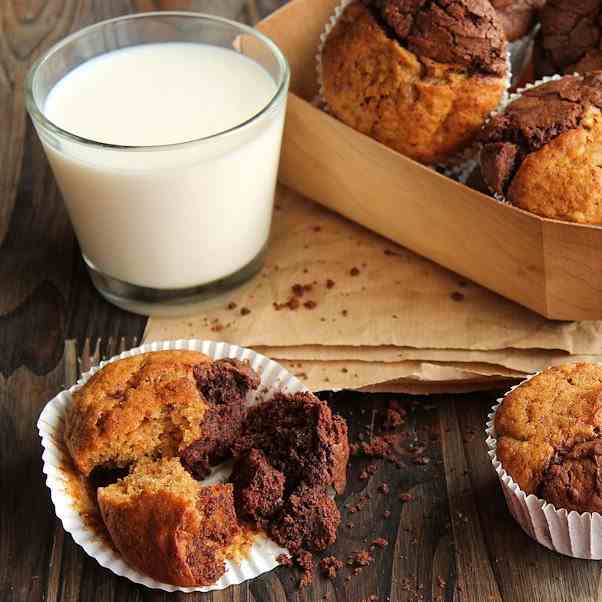 Banana and chocolate muffins