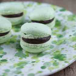 Chocolate Mint French Macarons