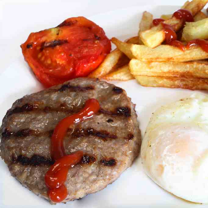 Paleo Beef Burger and Egg Brunch