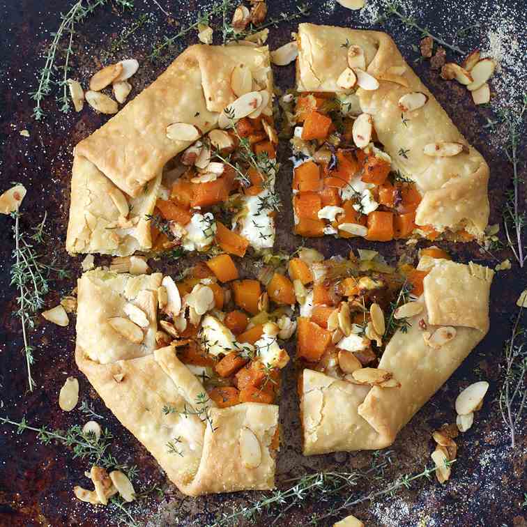 Butternut Squash Leek Goat Cheese Galette