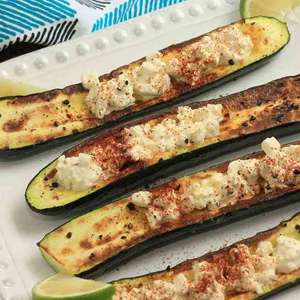 Charred Zucchini with Feta Spread