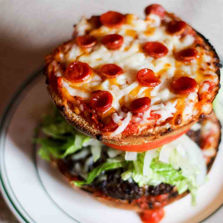 Pepperoni Pizza Bun Burger