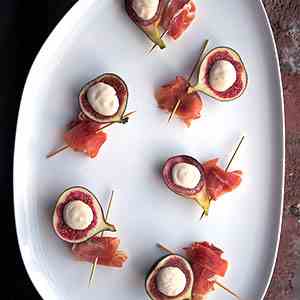 Figs, Creme Fraiche and Proscuitto