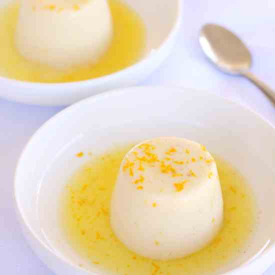 Vanilla Panna Cotta with Orange Syrup