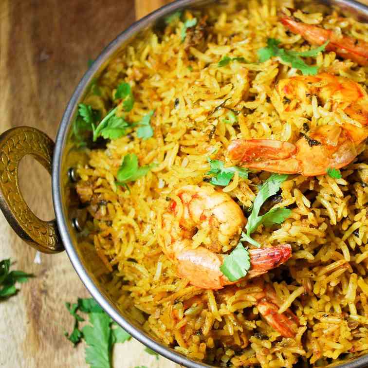 hyderabadi prawns biryani recipe